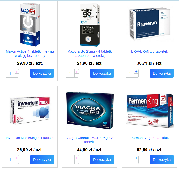 Apteka oferująca leki na potencję